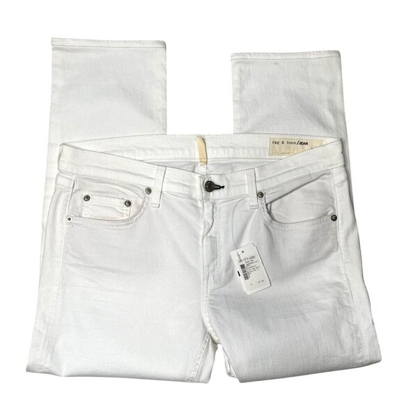 NWT Rag & Bone The Dre Boyfriend Skinny Jeans in Aged Bright White SZ 30 - Picture 5 of 10